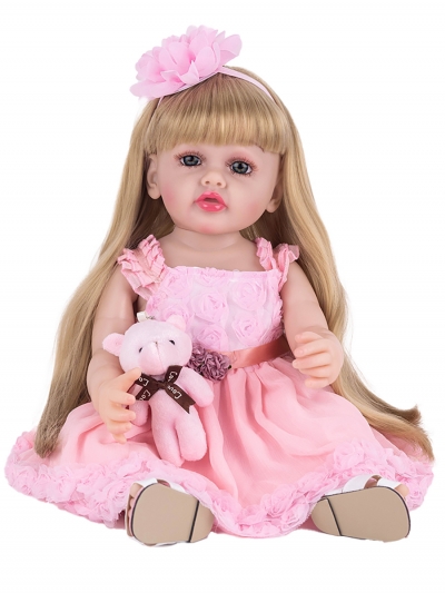 Говорящая силиконовая кукла Реборн девочка Лилиан, 55 см-4